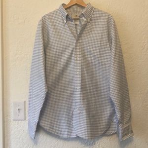 Gray Gingham Black Fleece Button-Up size L
